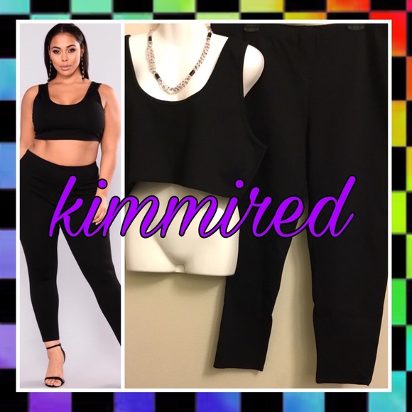 Fashion Nova Other - 🆕Fashion Nova Black Crop Top/Legging Set~ 3X ~NWT